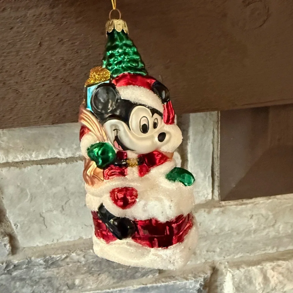 Vintage Mickey Unlimited‎ European Style Glass Christmas Ornament -Mickey Mouse